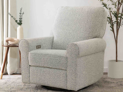 B17787BWB,Monogram by Namesake,Monroe Pillowback Power Recliner in Black White Boucle