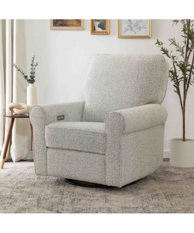 B17787BWB,Monogram by Namesake,Monroe Pillowback Power Recliner in Black White Boucle
