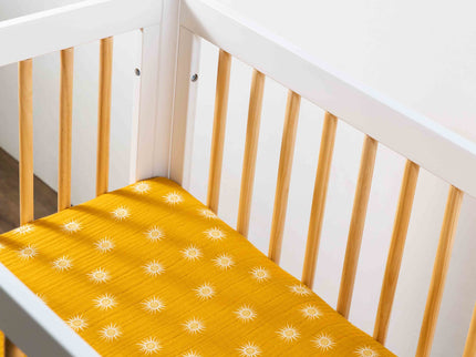 T26936,Babyletto,Golden Hour Muslin Mini Crib Sheet in GOTS Certified Organic Cotton