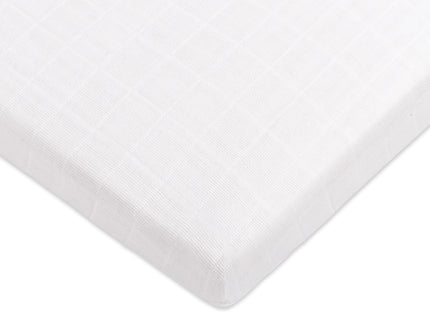 T29433,Babyletto,Plain White Muslin All-Stages Midi Crib Sheet in GOTS Certified Organic Cotton