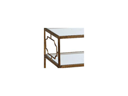 Genell 23 3/4" Wide Gold Leafed and Glass Side Table