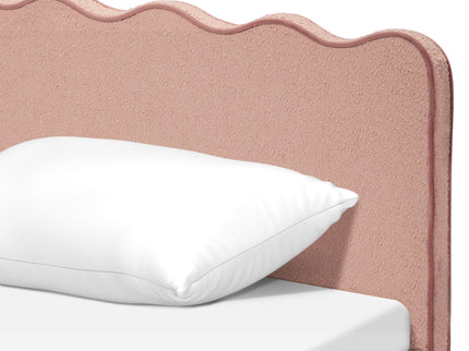 M31369PRSBRY,Babyletto Kids,Rizo Twin Bed in Performance Rose Boucle w/Raspberry Piping