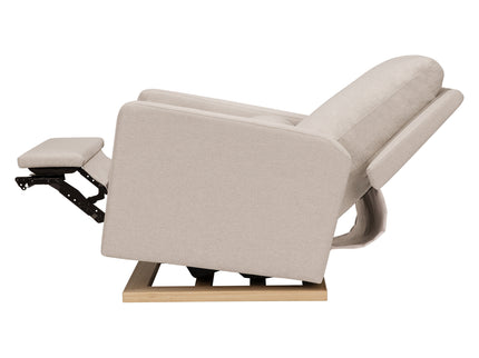 M23085PBEWLB,Babyletto,Sigi Glider Recliner w/ Electronic Control and USB in Performance Beach Eco-Weave w/Light Wood Base