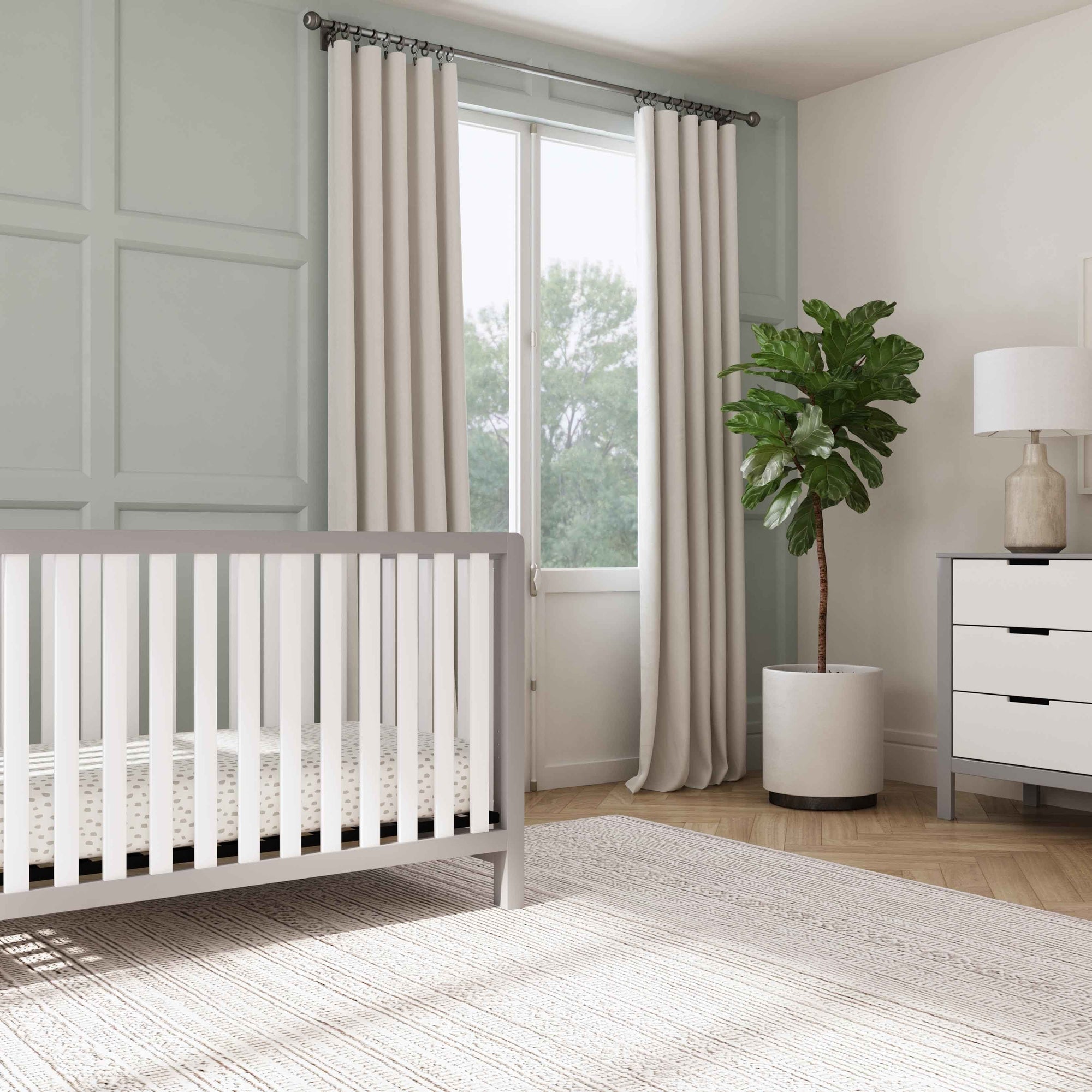 F11901GW,Carter's,Colby 4-in-1 Low-profile Convertible Crib in Grey and White
