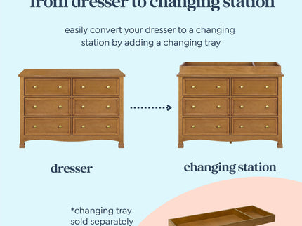 M5529CT,DaVinci,Kalani 6-Drawer Double Wide Dresser in Chestnut Finish