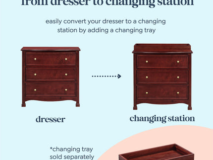 M5523C,DaVinci,Kalani 3-Drawer Dresser in Rich Cherry