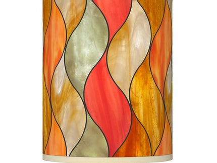 Giclee Glow Droplet 23 1/2" Flame Mosaic Shade Modern Lamps Set of 2