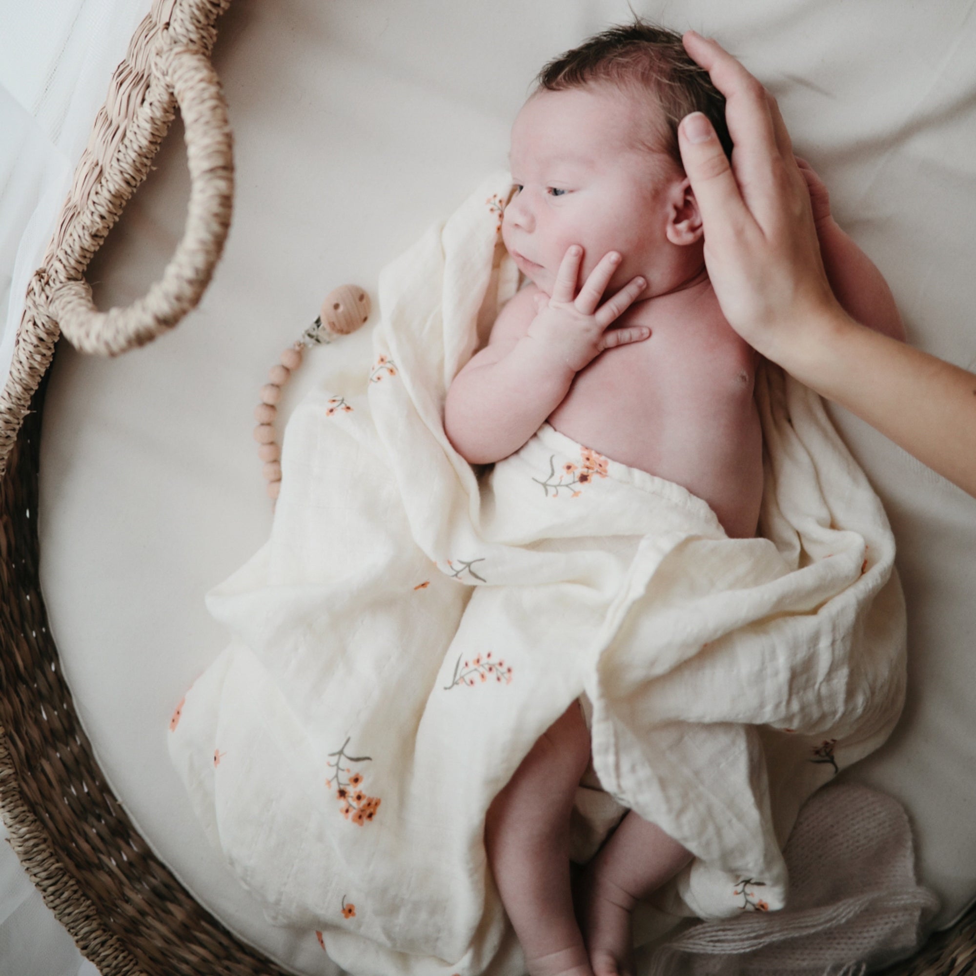 Mushie Organic Cotton Muslin Swaddle Blanket