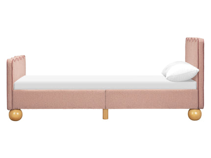 M31369PRSBRY,Babyletto Kids,Rizo Twin Bed in Performance Rose Boucle w/Raspberry Piping