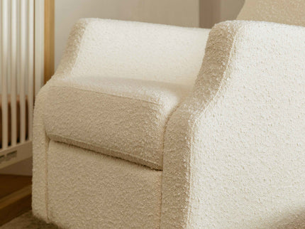 M22287WBLB,Namesake,Crewe Recliner and Swivel Glider in Ivory Boucle w/Light Wood Base