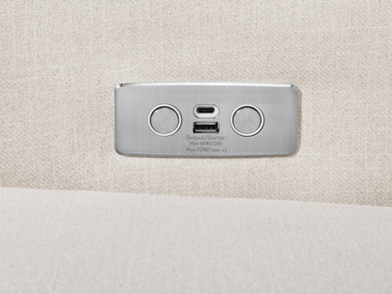 B17787PNET,Monogram by Namesake,Monroe Pillowback Power Recliner in Performance Natural Eco-Twill