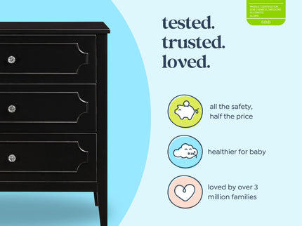 M11423E,DaVinci,Chloe Regency 3-Drawer Dresser in Ebony