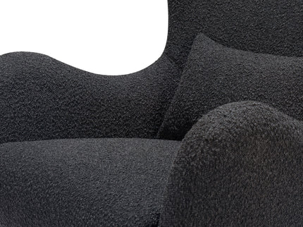 M24187BKBBB,Nursery Works,Solstice Swivel Glider in Black Boucle w/Black Wood Base