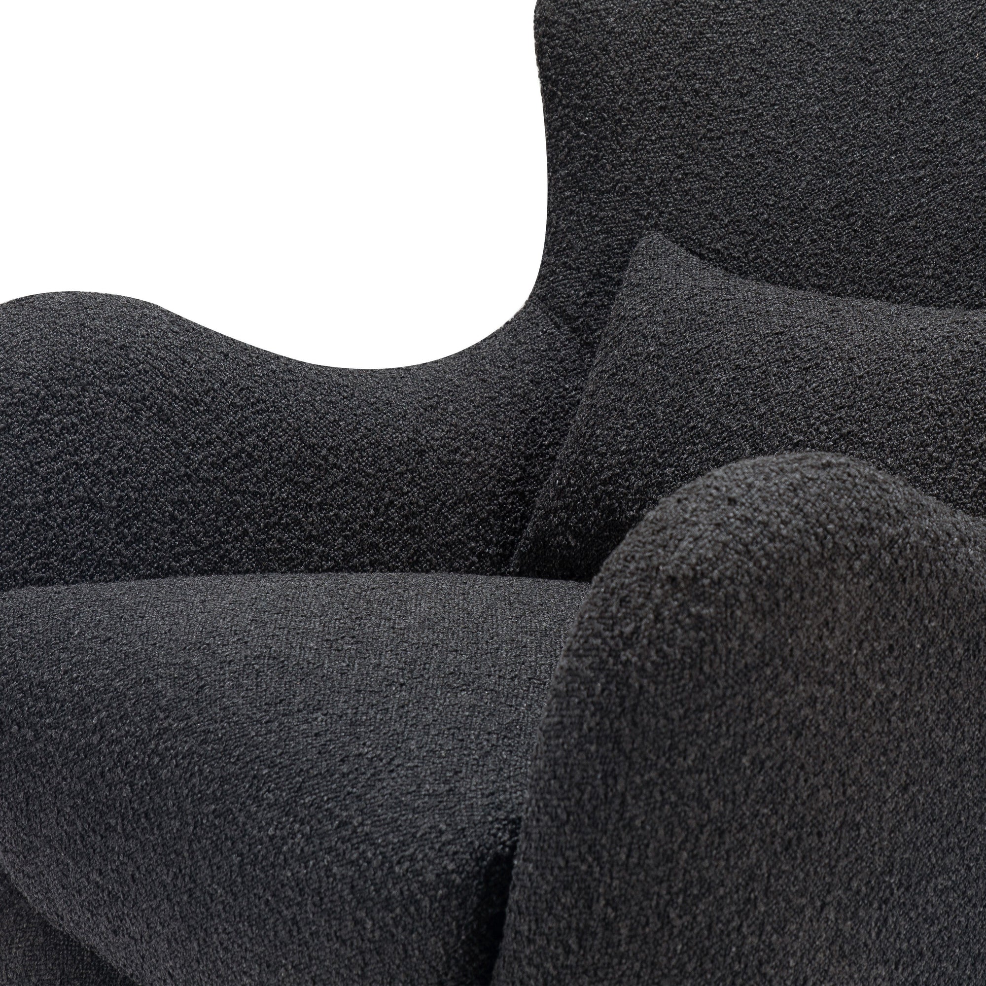 M24187BKBBB,Nursery Works,Solstice Swivel Glider in Black Boucle w/Black Wood Base