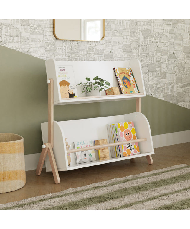 M10611WNX,Babyletto,Tally Storage and Bookshelf in White and Washed Natural Finish