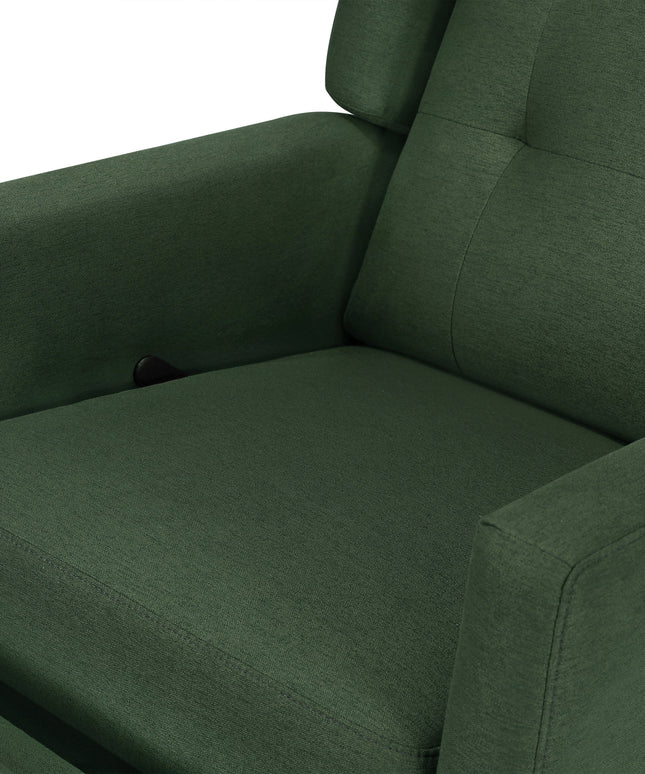 M21287PNG,DaVinci,Maddox recliner and swivel glider in Pine Green