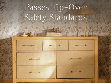 M24816HYPSEW,Namesake,Eloise 7-Drawer Assembled Dresser in Honey & Performance Sand Eco-Weave