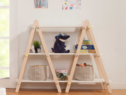 M10511WNX,Babyletto,Dottie Bookcase in White and Washed Natural Finish