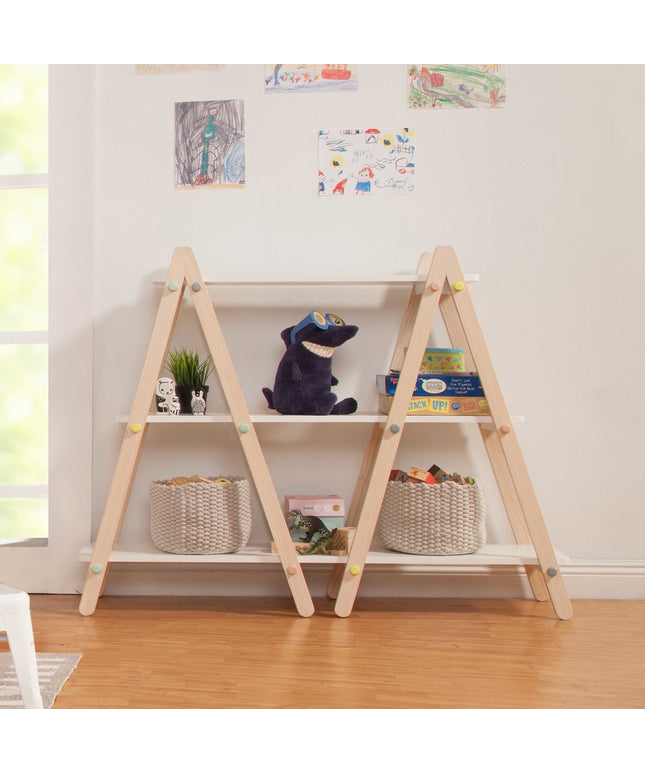 M10511WNX,Babyletto,Dottie Bookcase in White and Washed Natural Finish