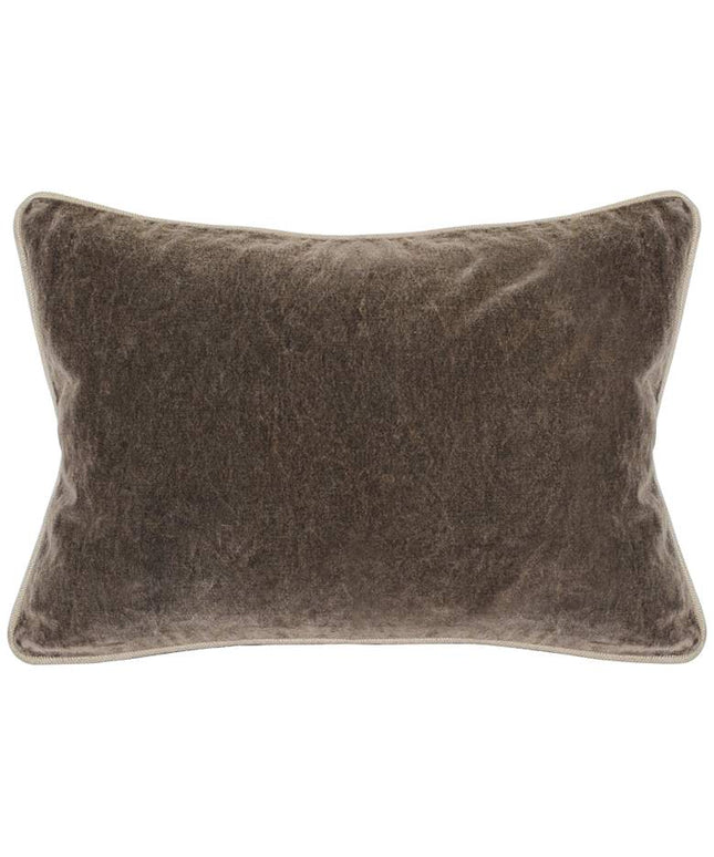 Grandeur Chocolate 20" x 14" Cotton Velvet Accent Pillow