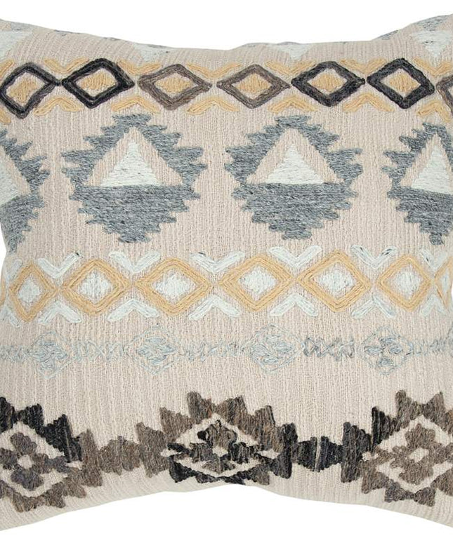 Gray and Brown Tribal 20" x 20" Poly Filled Throw Pillow