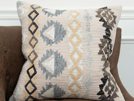 Gray and Brown Tribal 20" x 20" Poly Filled Throw Pillow