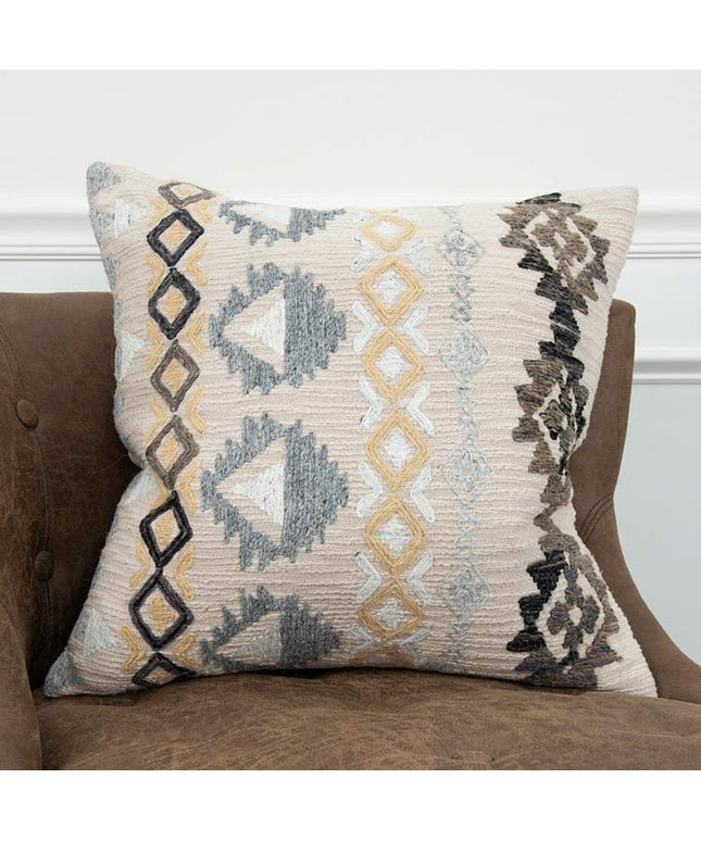Gray and Brown Tribal 20" x 20" Poly Filled Throw Pillow
