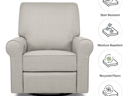 B17787PGET,Monogram by Namesake,Monroe Pillowback Power Recliner in Performance Grey Eco-Twill