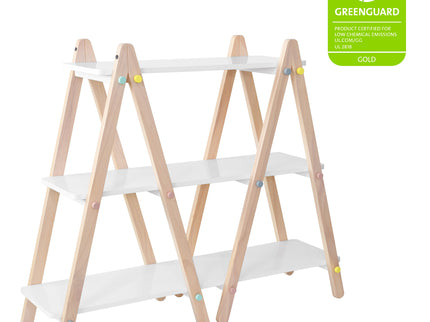 M10511WNX,Babyletto,Dottie Bookcase in White and Washed Natural Finish