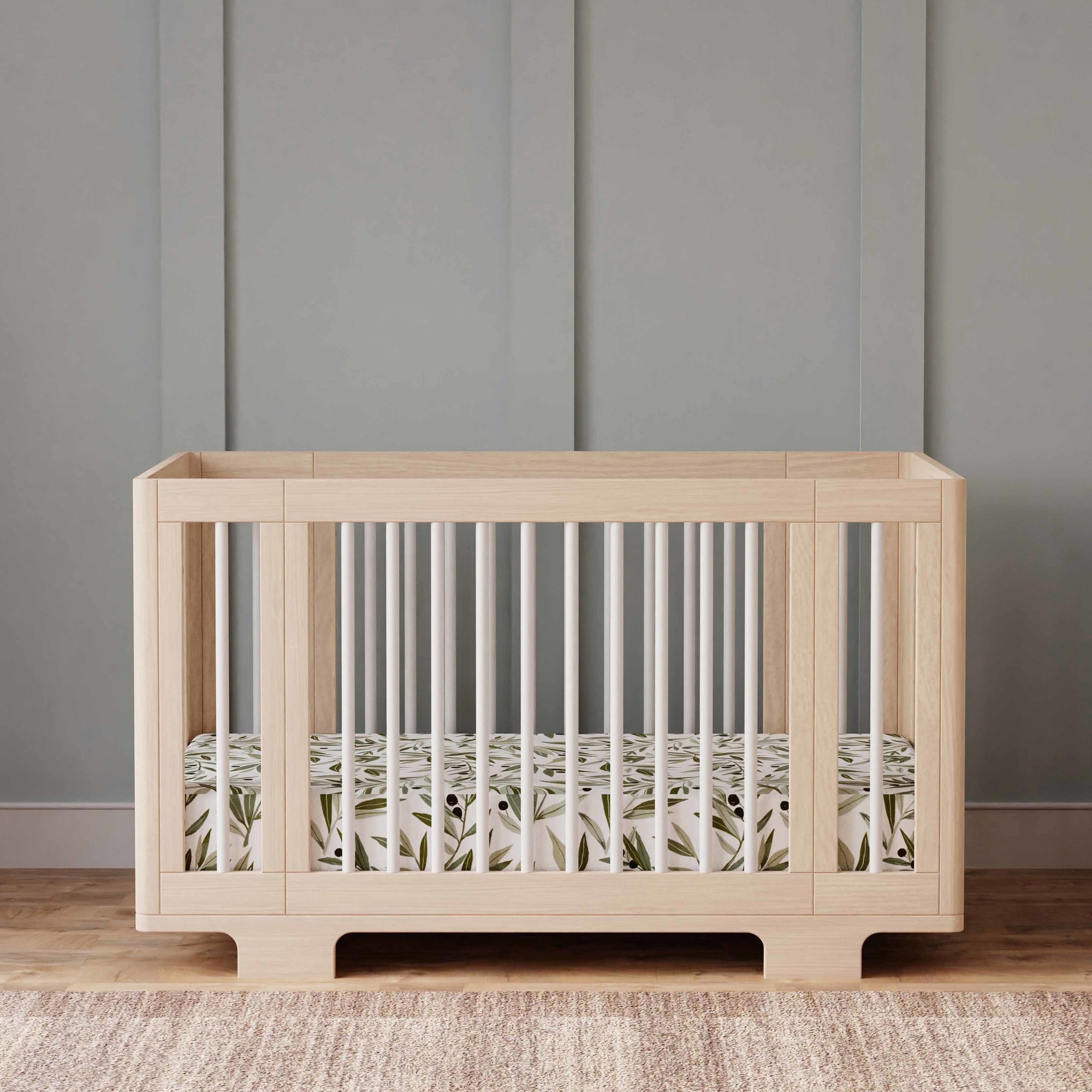 M23401NXW,Babyletto,Yuzu 8-in-1 Convertible Crib w/All-Stages Conversion in Washed Natural/White