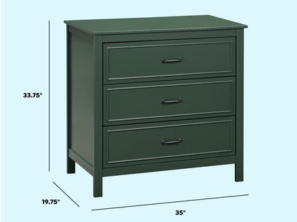 M12823FRGR,DaVinci,Charlie 3-Drawer Dresser in Forest Green