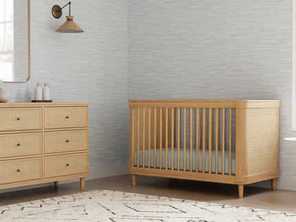 M23716HYHC,Namesake,Marin with Cane 6 Drawer Assembled Dresser in Honey and Honey Cane