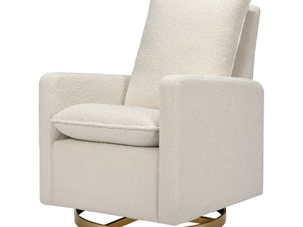 M20987WBG,Babyletto,Cali Pillowback Swivel Glider in Ivory Boucle w/ Gold Base