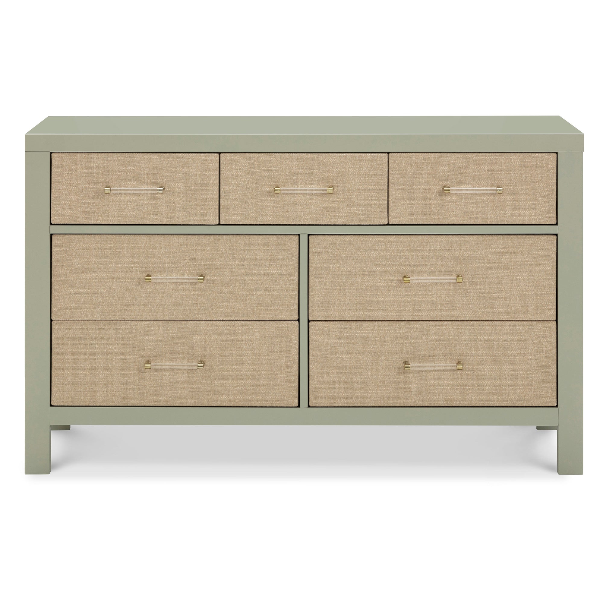 M24816FSPSEW,Namesake,Eloise 7-Drawer Assembled Dresser in French Sage and Performance Sand Eco-Weave