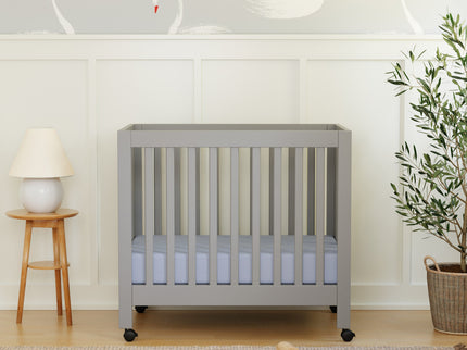 M6698G,Babyletto,Origami Mini Crib in Grey Finish