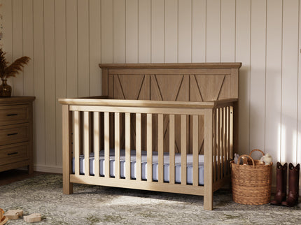 B14501DF,Monogram by Namesake,Emory Farmhouse 4-in-1 Convertible Crib in Driftwood