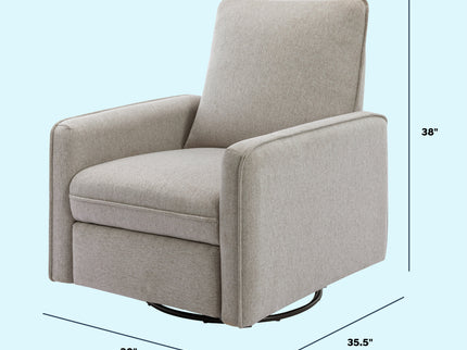 M19387PGEW,DaVinci,Penny Swivel Recliner in Performance Grey Eco-Weave