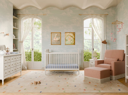 M7101RW,Namesake,Liberty 3-in-1 Convertible Spindle Crib w/Toddler Bed Conversion Kit in Warm White