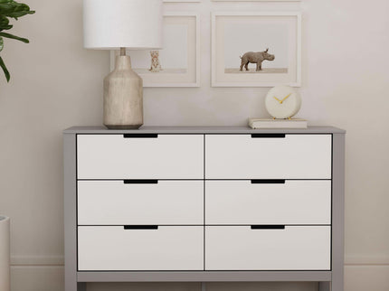 F11926GW,Carter's,Colby 6-Drawer Double Dresser in Grey and White
