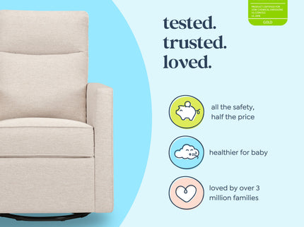 M19787BH,DaVinci,Gabby Pillowback Swivel Glider in Beach