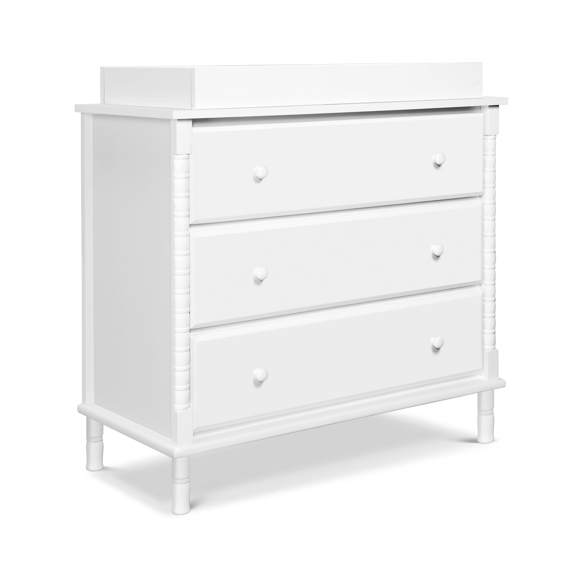 M7323W,DaVinci,Jenny Lind Spindle 3-Drawer Dresser in White