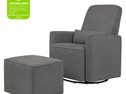 M11687GY,DaVinci,Olive Glider and Ottoman in Dark Grey Finish w/Dark Grey Piping