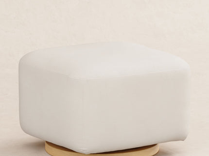 M26385PCMEWLB,Babyletto,Kiwi Gliding Ottoman in Performance Cream Eco-Weave w/ Light Wood Base