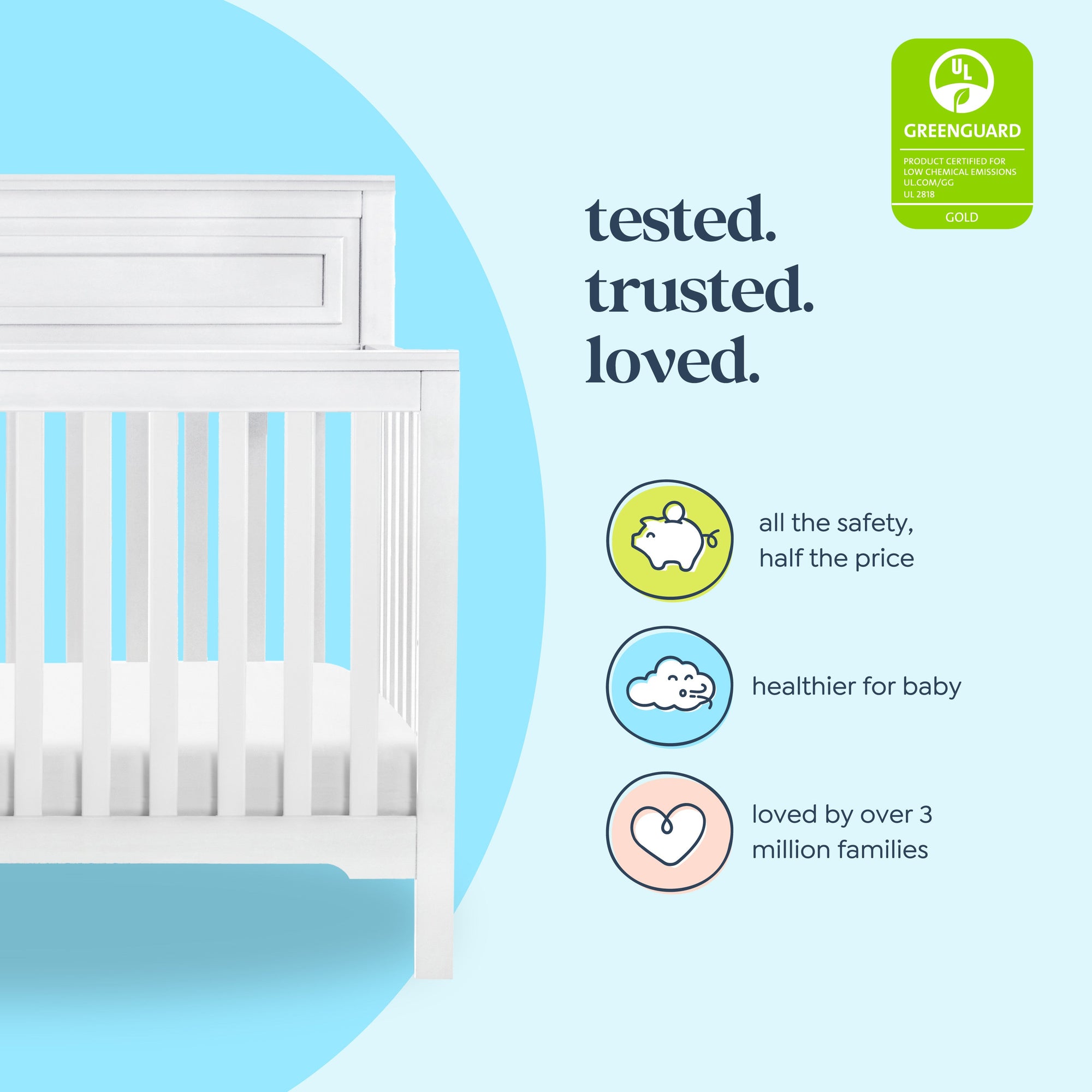M4301W,DaVinci,Autumn 4-in-1 Convertible Crib in White Finish