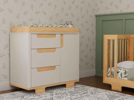 M23423WN,Babyletto,Yuzu 3-Drawer Changer Dresser in White/Natural