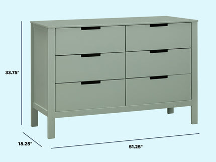 F11926LS,Carter's,Colby 6-Drawer Double Dresser in Light Sage