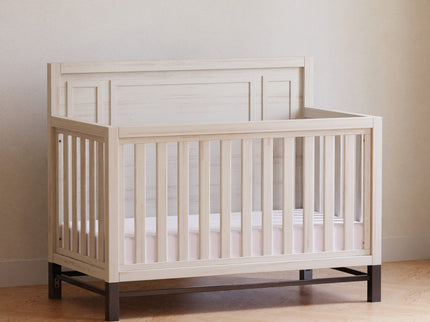 B25801WDF,Monogram by Namesake,Newbern 4-in-1 Convertible Crib in White Driftwood