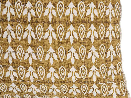 Harvest Mustard Yellow Printed Cotton 20" Accent Cushion