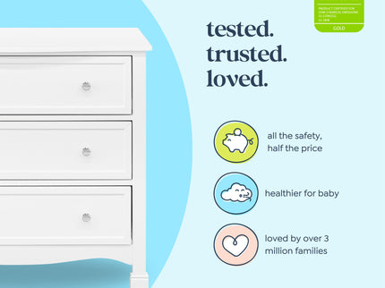 M5523W,DaVinci,Kalani 3-Drawer Dresser in White Finish