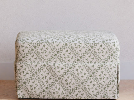 M21785GLT,Namesake,Sarah Flint x Namesake Crawford Gliding Ottoman in Green Lattice Performance Eco-Weave